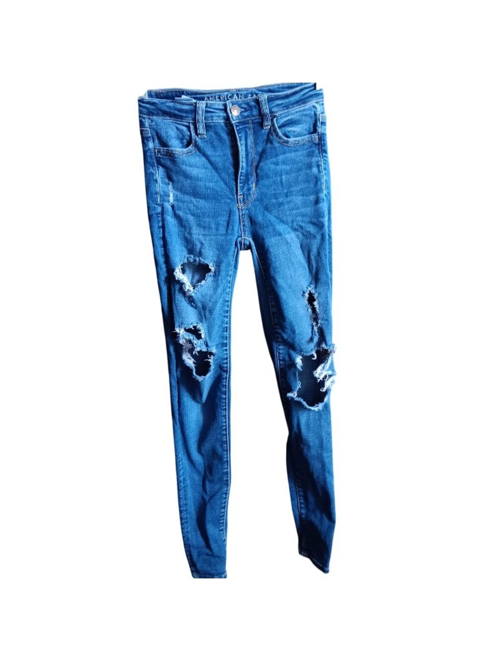 American Eagle Super Stretch Distressed Skinny Jeans Size 00 Regular 24x28